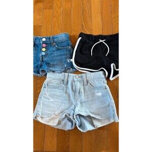 3 Pairs Old Navy Denim Blue Jean Shorts + Sweatshorts Sz 6/7